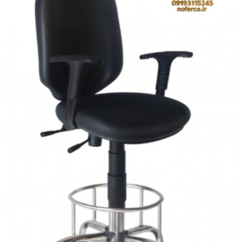 صندلی تحویل داری 130 رکابدار , صندلی گردان کانتر , صندلی کانتر , صندلی پیشخوان اداری ,