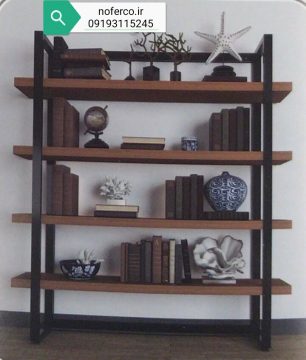 شلف پایه فلزی ، دکوراسیون فلزی شلف پایه فلزی , کتابخانه لاکچری , کتابخانه فلزی ,